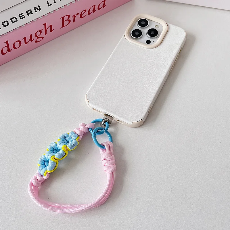 Phone Charm ins Trendy Braided Handmade Lanyard Kettle Gift Rope Phone Case Anti-lost Key Chain Mobile Phone Rope Phone Strap