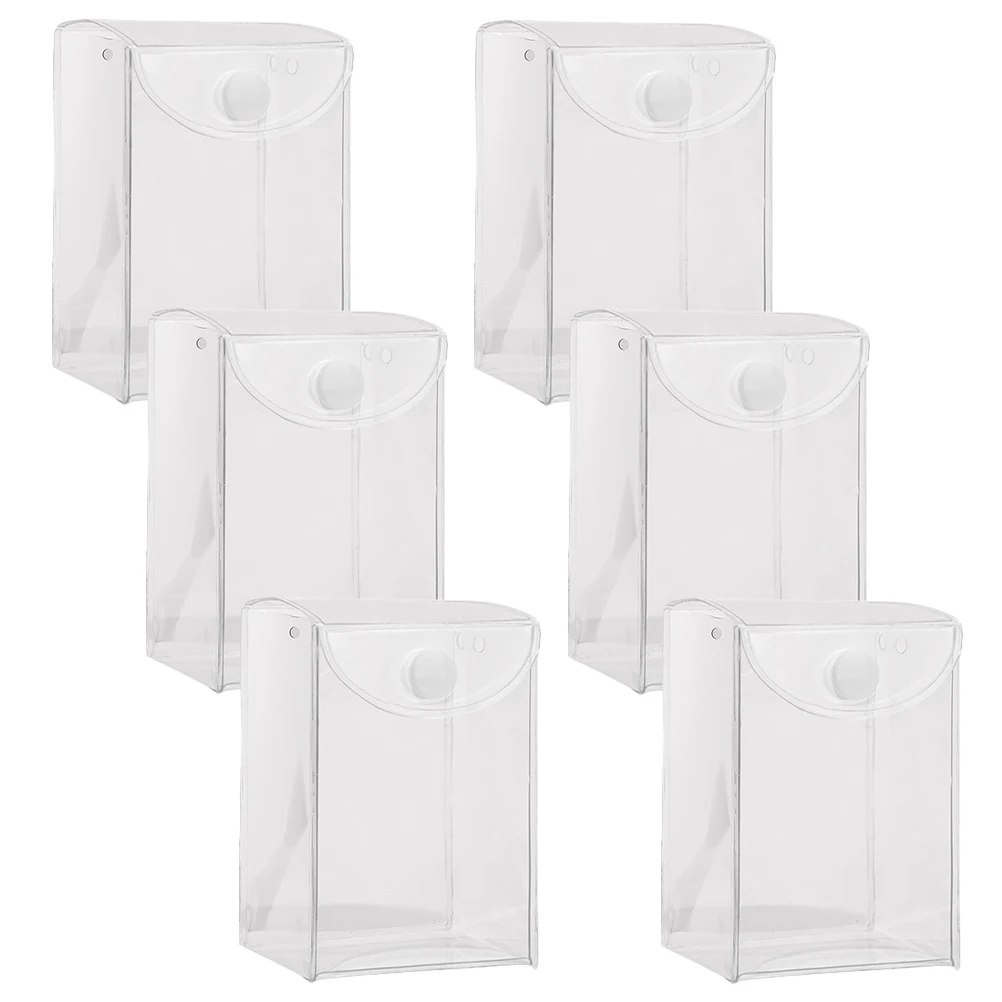 

6pcs Transparent Hanging Bags Clear Figure Boxes Display Cases Figurine Holders Model Showcases Storage Solutions Dustproof