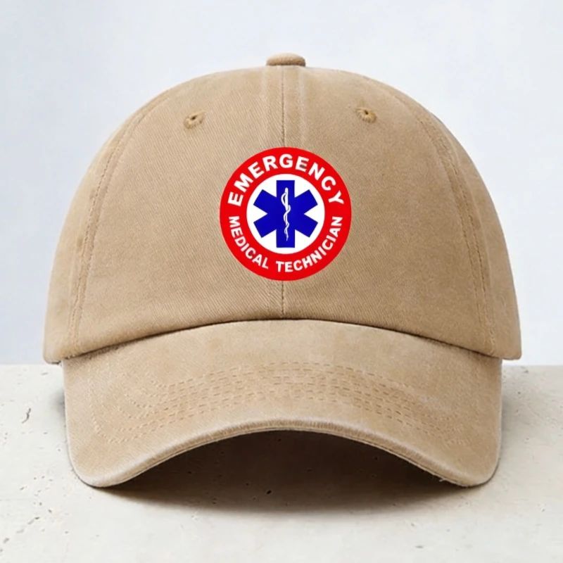 emergency rescue EMT hat Emergency Medical Technician Washed denim hats Star Of Life Baseball Cap Soft top Breathable Sun hats