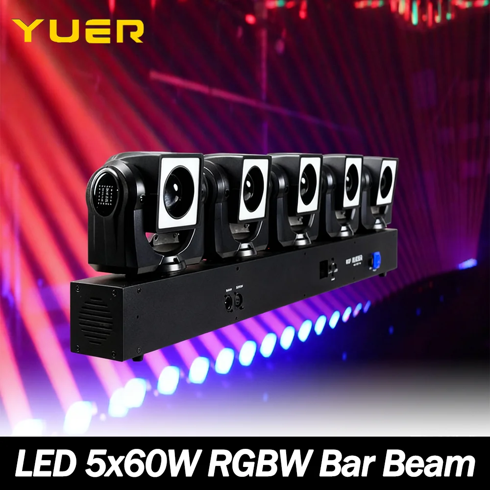 

5X60W LED RGBW 4in1 with Ring 5 Head Moving Head Light Dj Disco Controller LED Lamp Light Beam Mini Led Moving Head Light