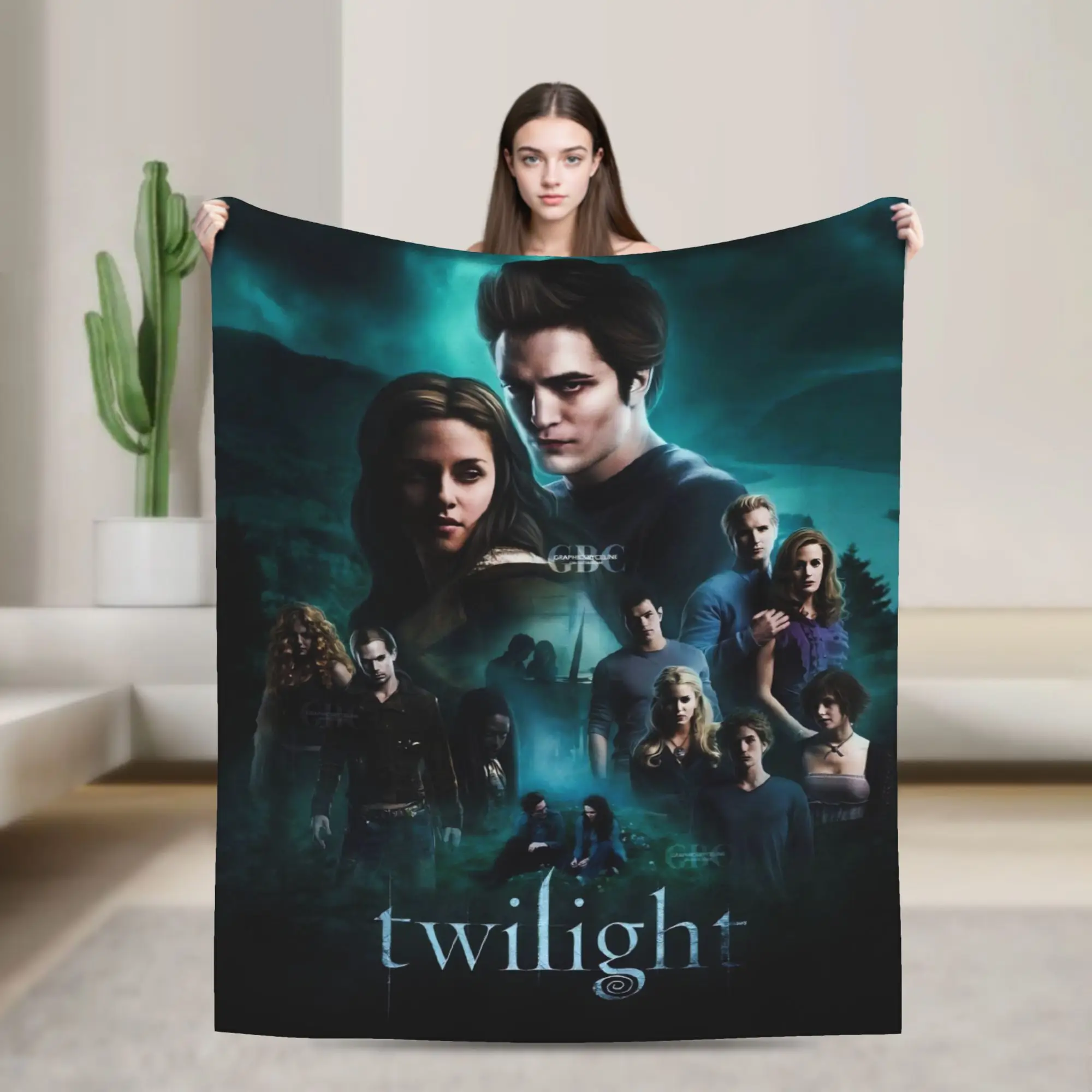The Twilight Edward Bella  Warm Soft Blankets  Travel Plush Throw Blanket Print Home Decor Flannel Bedspread Sofa Bed Cover