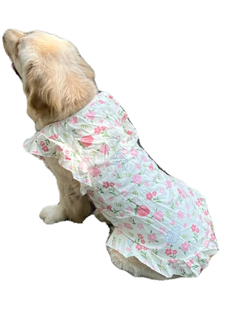 Large Dog Clothes Summer Small Big Dog Dress Pomeranian Poodle Samoyed Border Collie Husky Labrador Golden Retriever Clothing