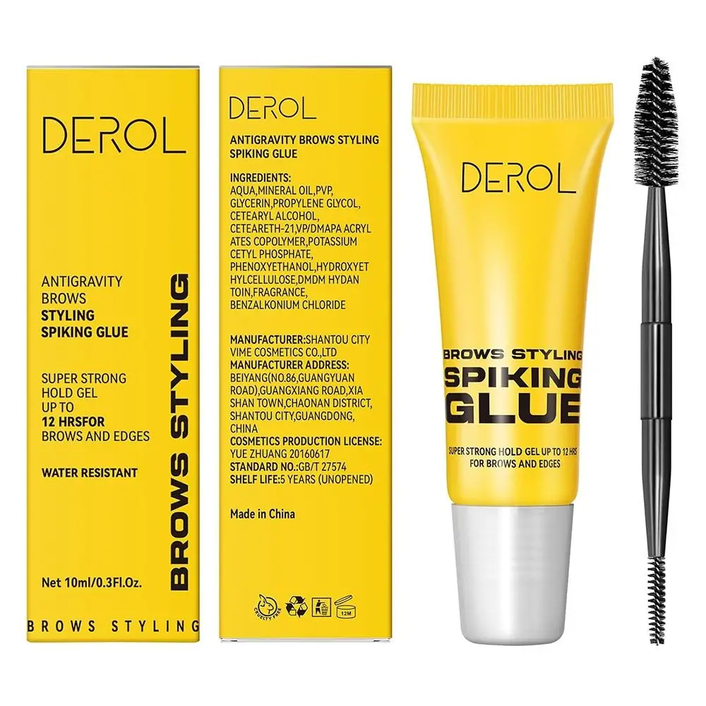 Waterproof Brow Styling Spiking Glue Long Lasting Sweat-Proof Clear Eyebrow Setting Gel Quick Drying Natural Brow Fix Gel