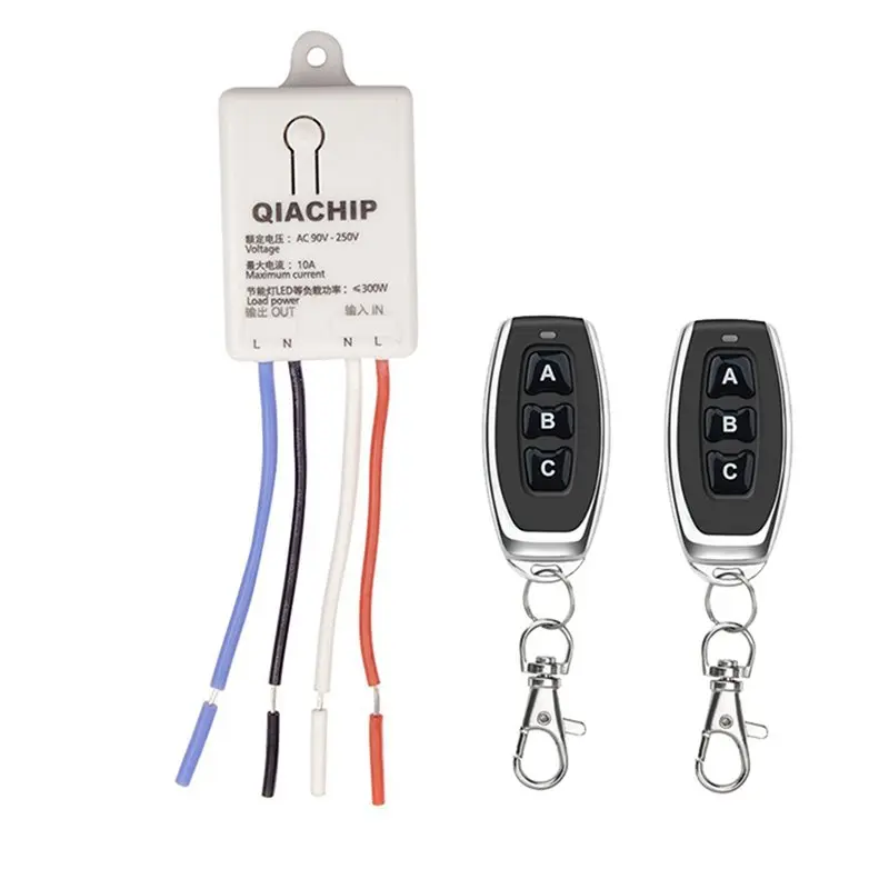 

Беспроводной пульт дистанционного управления A99E-433Mhz, контроллер светодиодного освещения AC90-250V+2 шт., 3 кнопки, 433Mhz, пульт дистанционного управления для электрических дверей