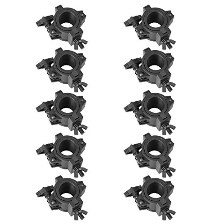 

10 Pack Stage Lighting Clamps for DJ Lights, Plastic O Truss Clamp Fits 3 Pipe ODs: 1", 1-1/2", 2"