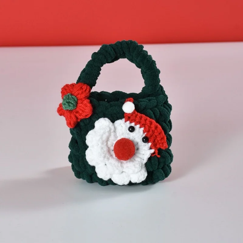 Buon Natale Babbo Natale Borsa in lana spessa a forma di peluche Custodia per auricolari generale lavorata a mano adatta per regalo Airpods Pro2