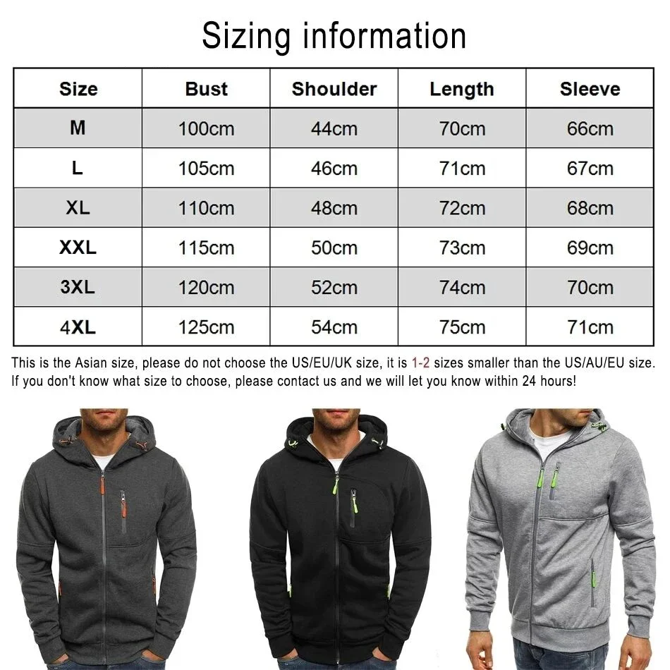 Giacca da uomo con cerniera con cappuccio e tasche, testo immagine logo personalizzato, streetwear sportivo casual, maglione cardigan in lana da uomo, moda