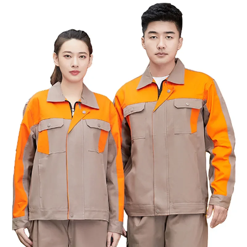 

Factory Workshop Work Clothing For Men Women Mechanical Repairman Worker Uniforms Two Tones Welding Suits 100% Cotton Work Cloth