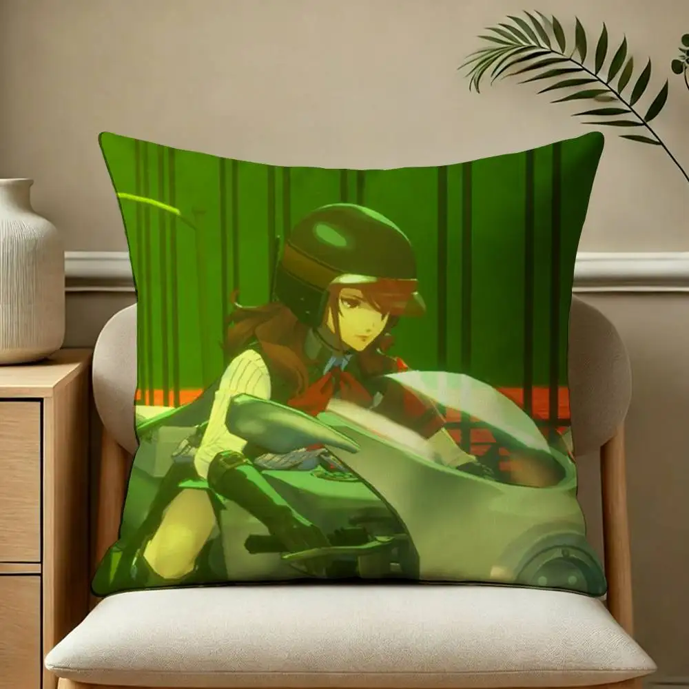M-Mitsuru Kirijo p-Persona 3 Square Double-Sided printed Pillow Case Bedroom Bedside Pillow Sofa Cushion Cover