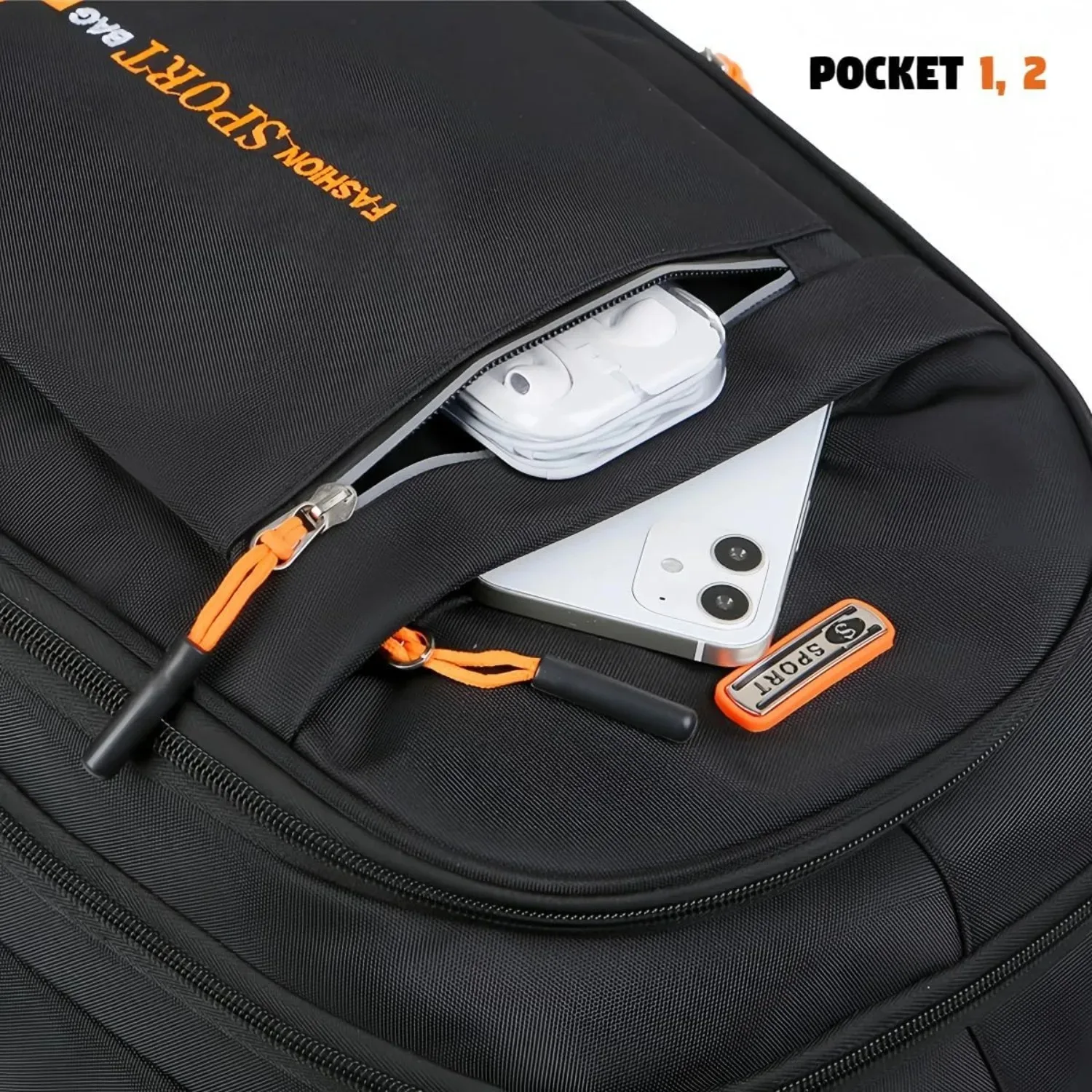 Mochila para Notebook de 15,6 Polegadas com Três Compartimentos Grandes, Alta Capacidade de Carga, Suporta 45lbs, Ideal para Viagens Diárias e Transporte de Laptop