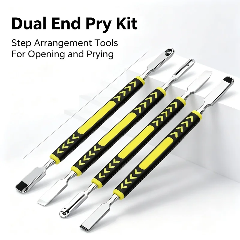 Cell Phone Laptop Repair 6Pcs Double Head Metal Pry Tool Kit Multi Tip Scraper For Screen Glue Residue Scraping Hand Set