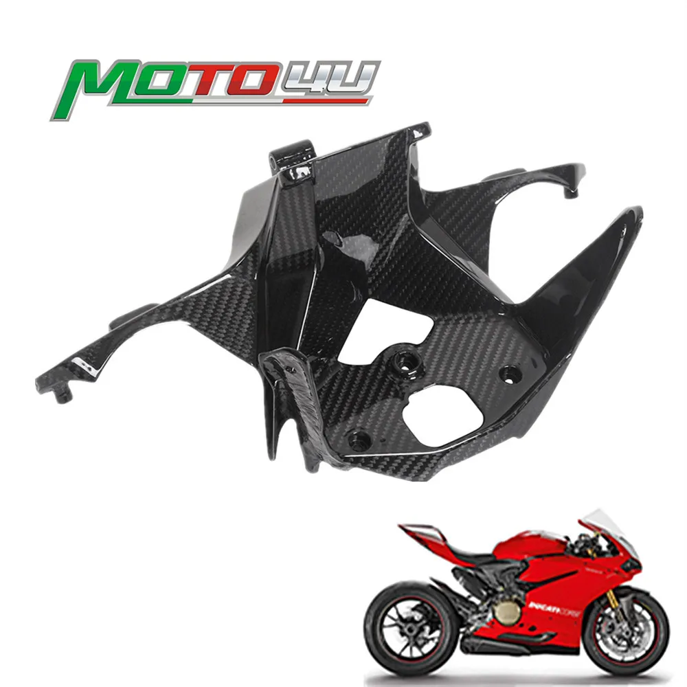 

Мото4u для Ducati 1199 1299 Panigale 100% Кронштейн передней фары из углеродного волокна Мотоциклетный верхний кронштейн держатель фары капот