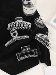 5Pcs Clear White Colors And Shapes Big Hair Claw Clips for Women Girls Thin Thick Curly Hair, Strong Hold Jaw Clips.