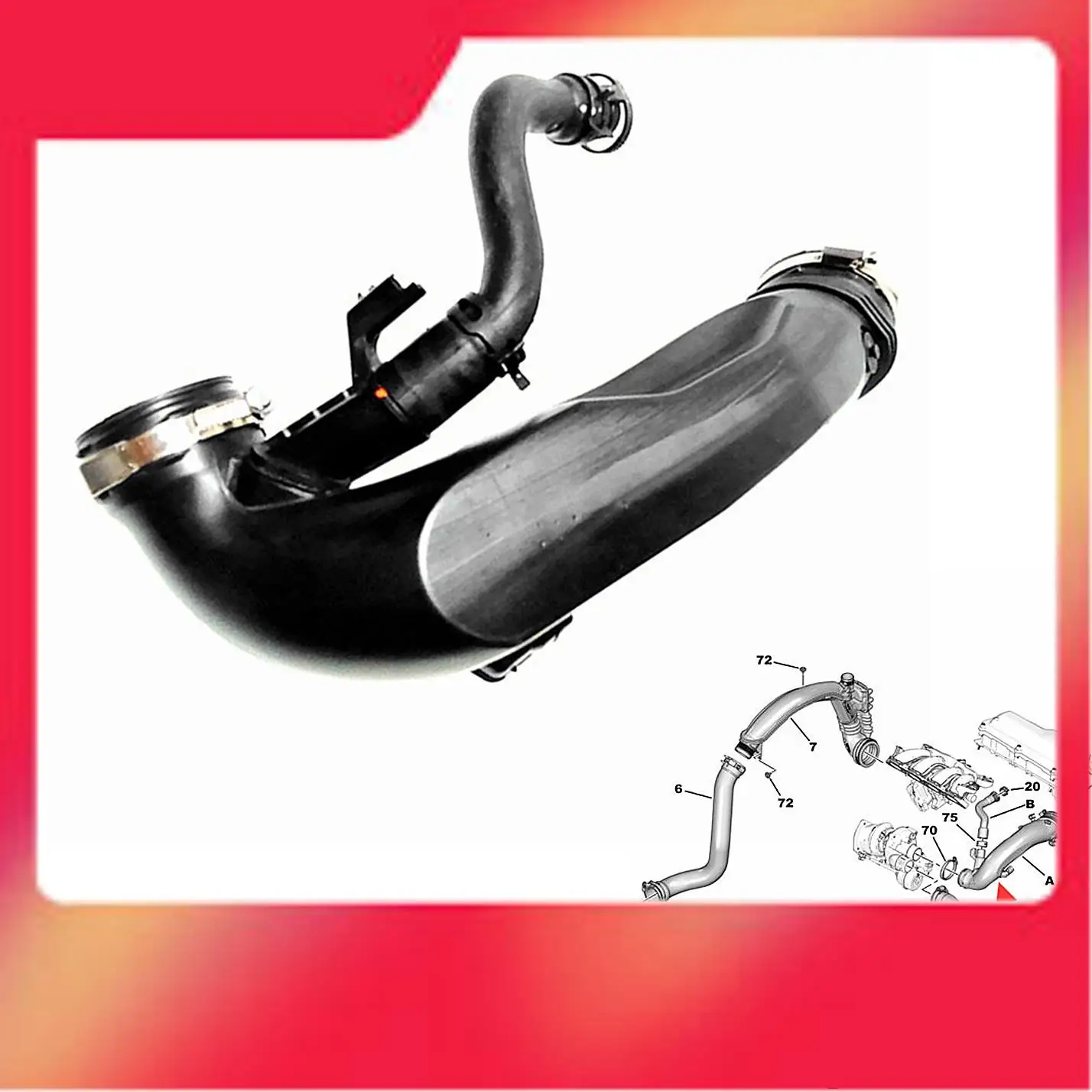 

Turbocharger Intake Pipe For 208/308 For Citroen DS4/DS5/DS6 Air Intake Turbo Hose 1440S4-M54K