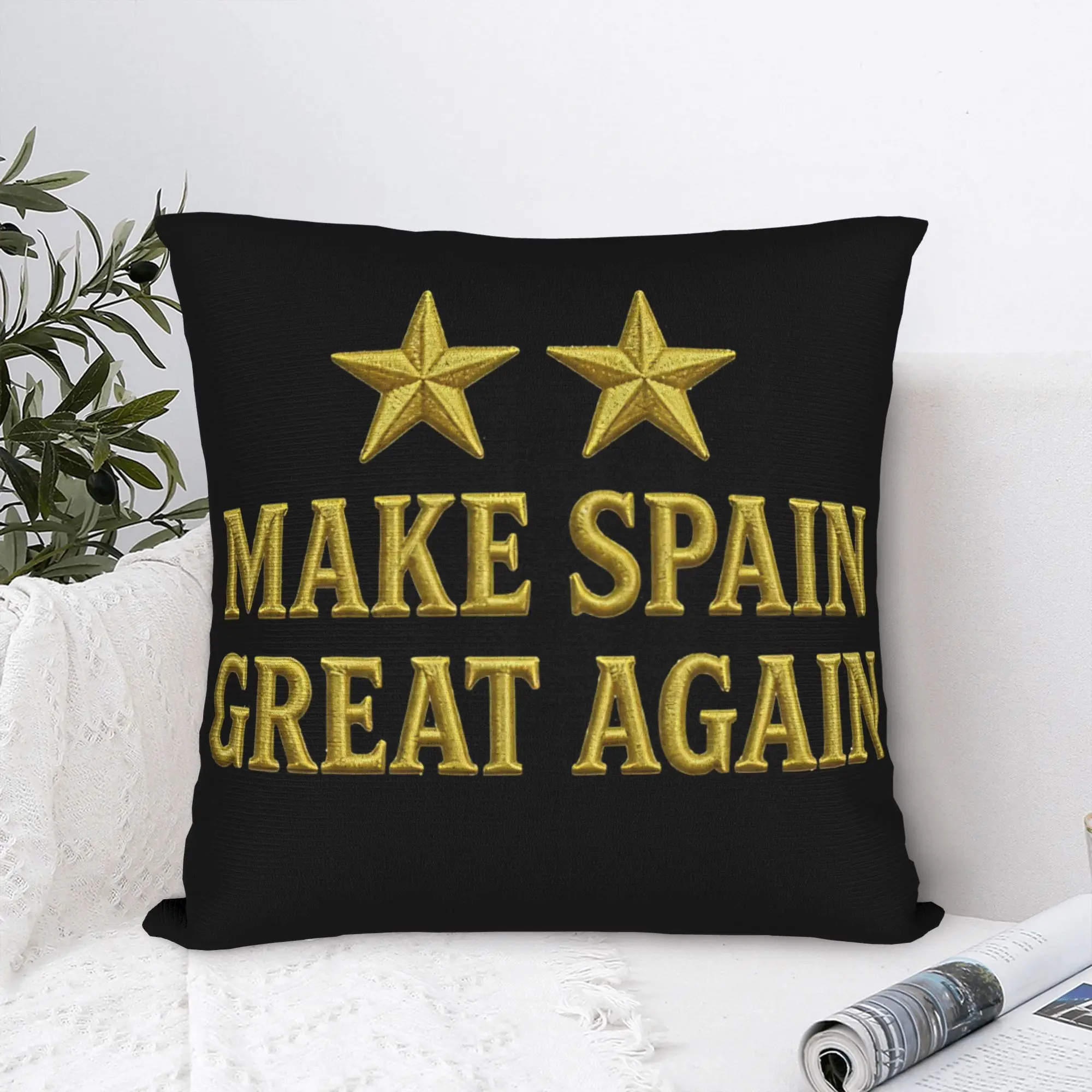 Make Spain Great Again Two Stars Pillowcases  Cute Funny Pillow Case For Sofa Home Decor Design Pillow Cover