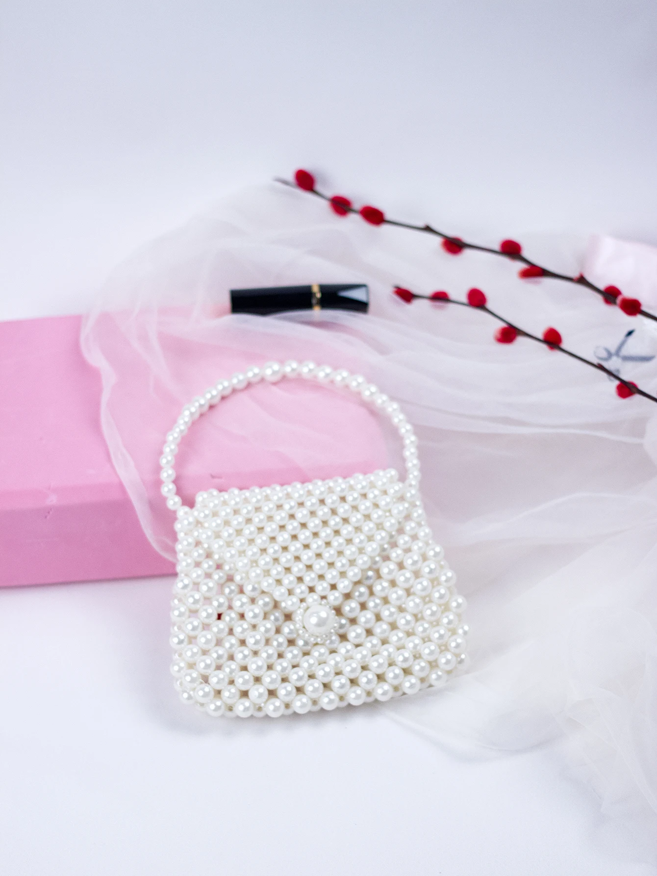 2024 Spring/Summer Hot selling Chinese Style Mini Pearl Imitation Dumpling Bun Women\'s Homemade Beaded Weaving Handbag