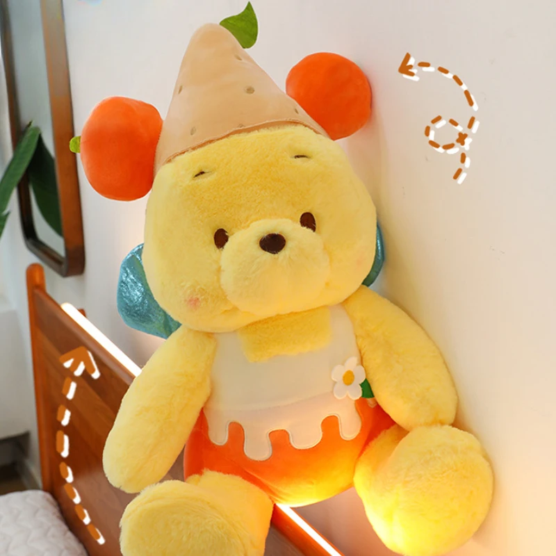 Brinquedos de pelúcia Disney Winnie The Pooh, bonecas fofas, anime animado, ursinho de pelúcia, presentes de aniversário e Natal infantis, 40 cm, 55cm