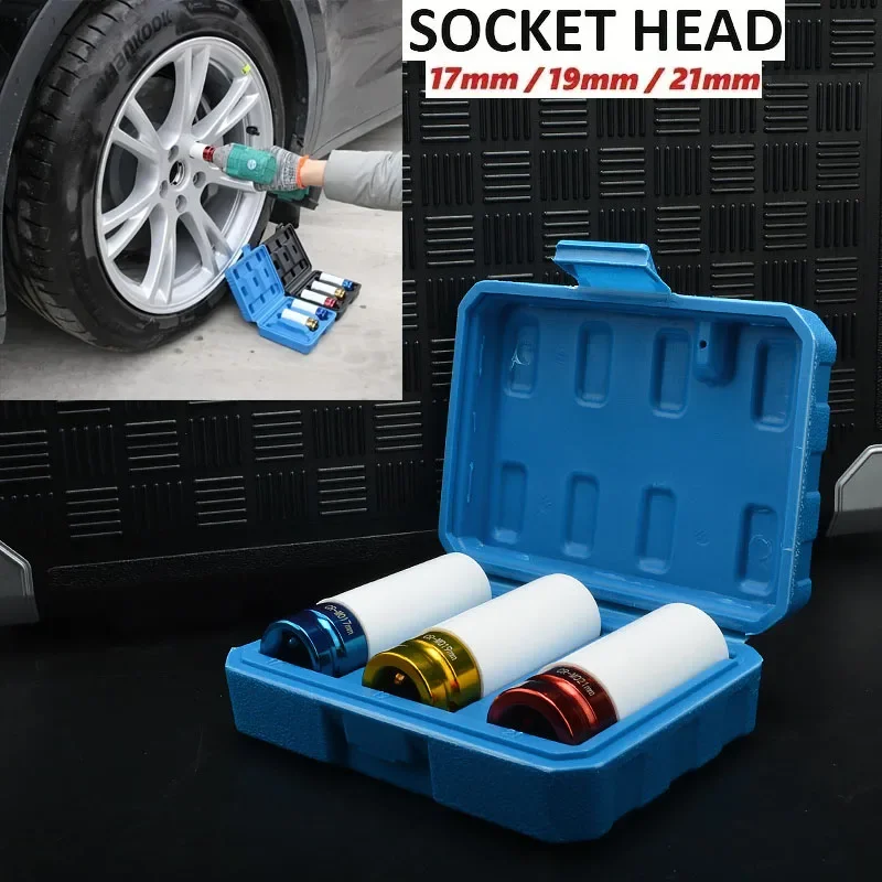 

3 pieces of 1/2 inch drive sleeve protective sleeve wheel nut sleeve, used for disassembling pneumatic tires and car tires