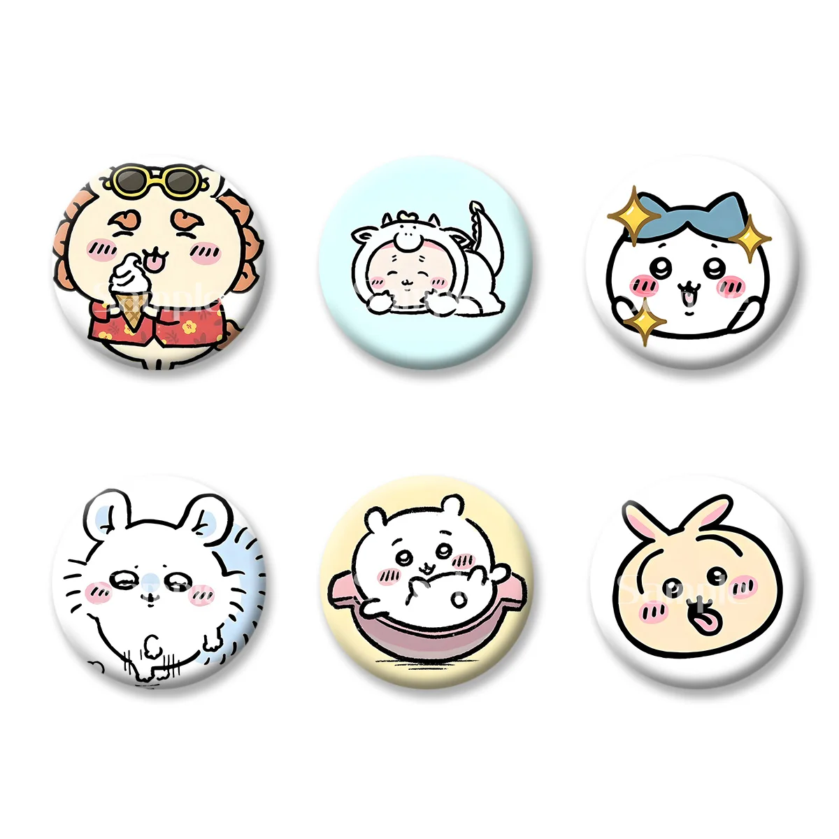 

Flash Badge Cards Chiikawa Cute Style Anime Cartoon Souvenir Keychains Convenient Makeup Mirror Fridge Magnet ACG Accessories