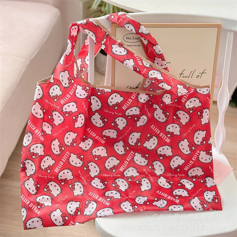 HelloKitty Portable Foldable Supermarket Shopping Bag Large Capacity Waterproof Tote Grocery Handbag Large Eco-friendly Bag Gift - view 3