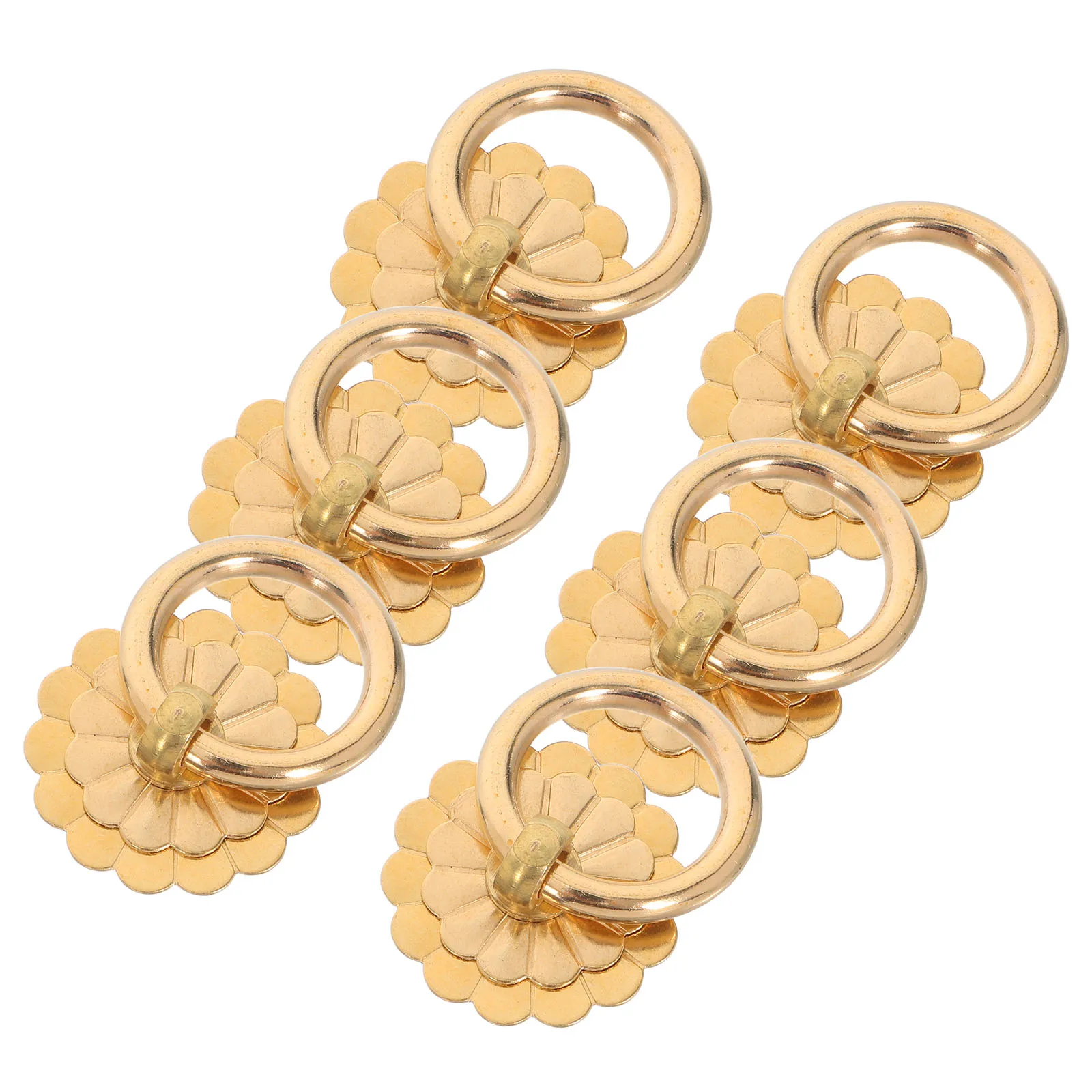 

6pcs Vintage Style Brass Drawer Pulls Ring Round Cabinet Handles Retro Decorative Knobs For Kitchen niture Cupboard Dresser