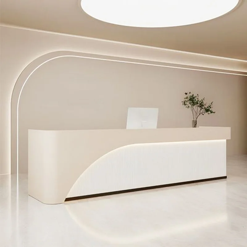 مخصص. حار بيع تخصيص اللون الأبيض التنفيذي فندق شركة الجبهة مكتب الاستقبال التصميم الإيطالي #2