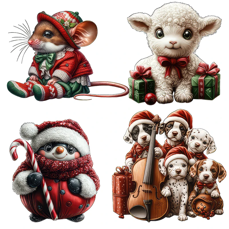 Three Ratels CFN200 Christmas animals cartoon stickers for home decoration Christmas decals