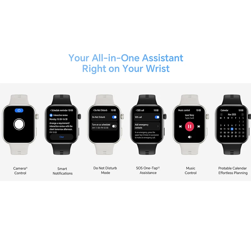 النسخة العالمية HONOR Choice Watch 2i 1.85 بوصة شاشة AMOLED مراقبة الصحة طوال اليوم عمر البطارية 14 يومًا