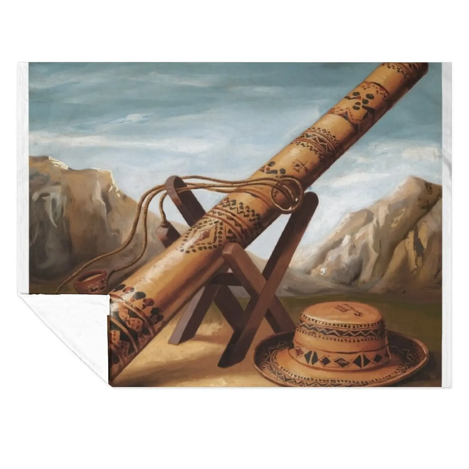 

DIDGERIDOO. Didgeridoo player Throw Blanket manga Custom Stuffeds Luxury Brand Blankets