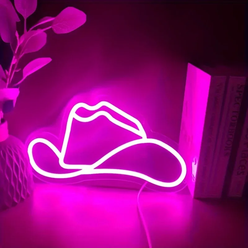 Cappello da Cowboy insegna al Neon Beer Bar Home Art Man Cave luce al Neon fatta a mano, luci a LED segni per camera da letto ufficio Hotel Pub Cafe