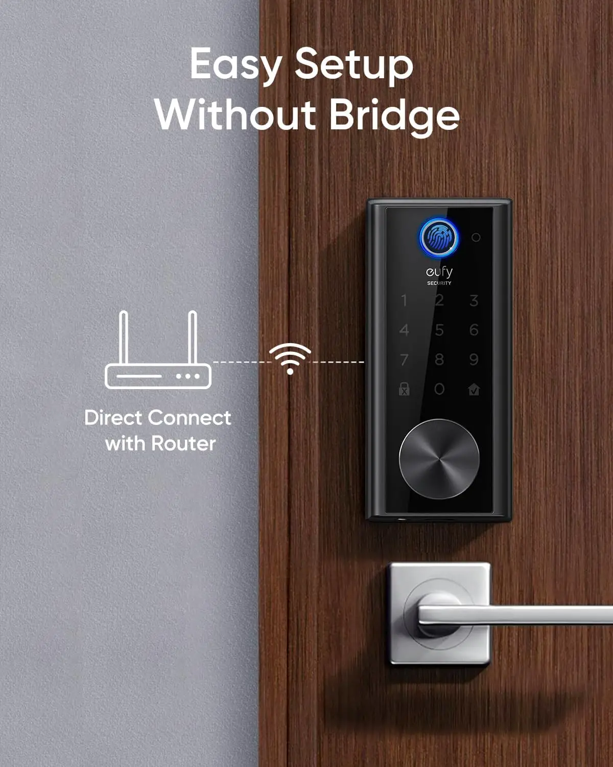 eufy Smart Lock S230 Keyless Fingerprint Lock with Wi-Fi Remote Access IP65 Weatherproof BHMA Certified