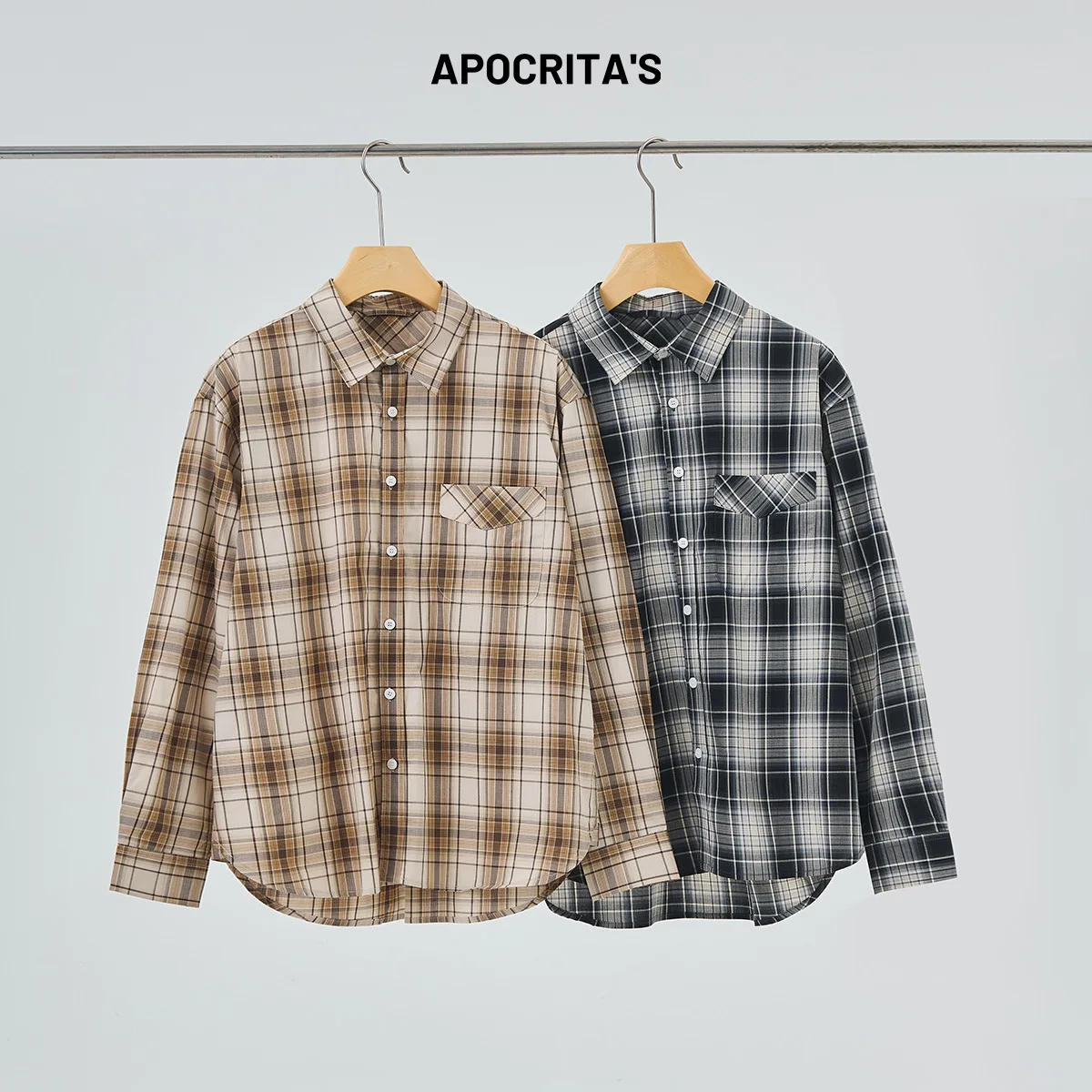 

Men's Pure Cotton Plaid Long Sve irt Loose Casual Thin Spring Summer Cheered Collar Street Sle Open Cardigan