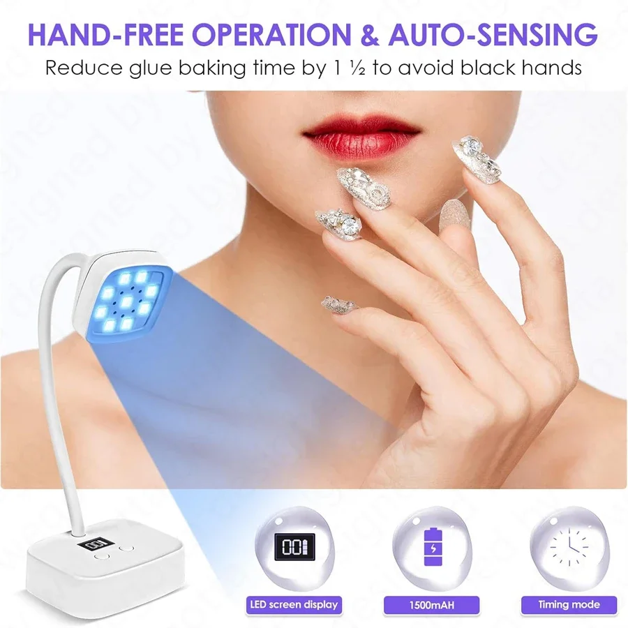 New Rechargeable Sun uv Led Nail Lamp Professional uv Light for Gel Nails,Mini Nail Dryer Led uv Light Lamp for Nail Art Salon