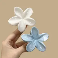2026 Hawaiian Gradient Ocean Blue Plumeria Acetate Hair Claws Hair Clips For Women Girls Party Ponytail Holder Hair Accessories - Image 2