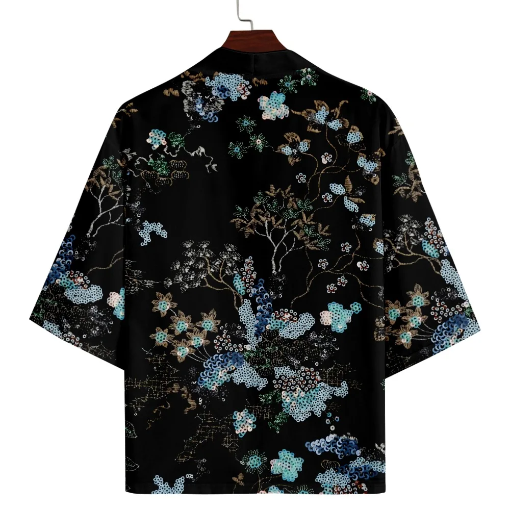 Flower Print Japanese Kimono 2025 Summer Beach Yukata Shirt Summer Casual Coat Women Cardigan Haori Tops
