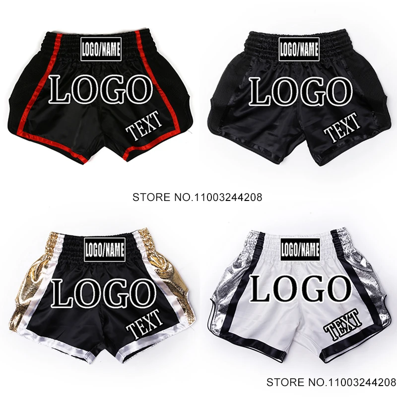 Muay Thai Shorts Custom Gym Kickboxing Cage Fighting Pants Men Women Child Boxing Shorts Personalized Logo Martial Arts Clothing