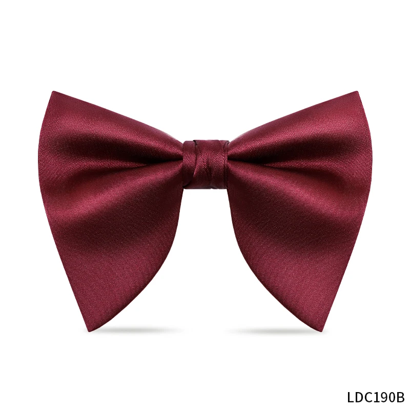 Wine Red Black and Dark Blue Cow Horn Shaped Bow Tie Men's High-end Wedding Banquet Business Suit Shirt Accessories Bow Tie