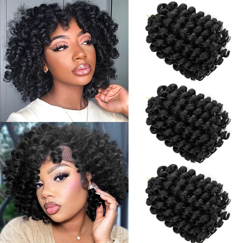 

Вязаные крючком косы для волос Ямайская отскок Wand Curl Синтетические вьющиеся косы для наращивания крючком Наращивание волос Твист Вязание крючком для волос