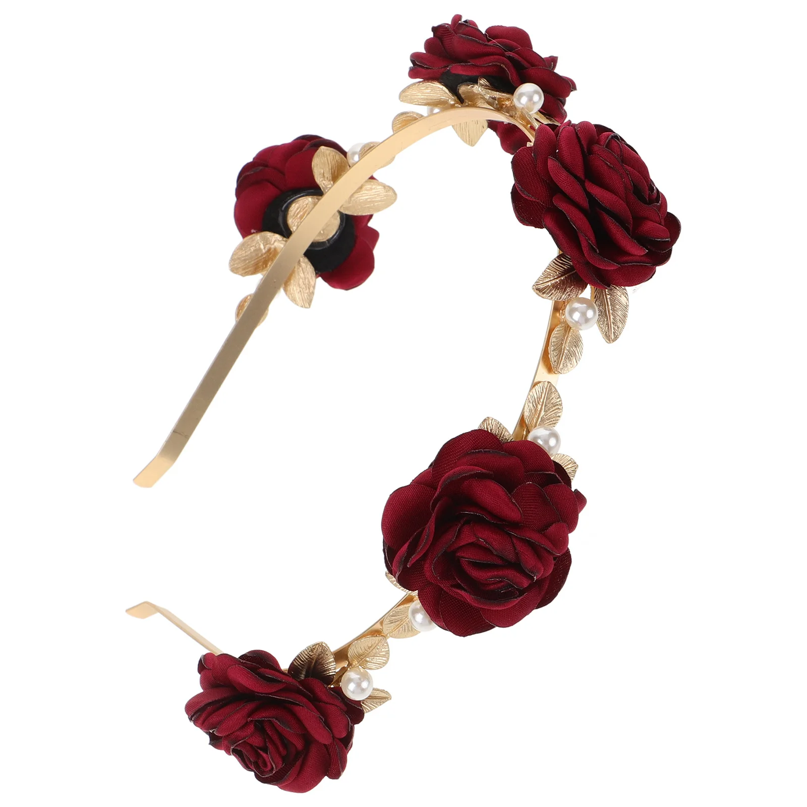 

Красный цветочный ретро барокко свадебные аксессуары для волос нежный искусственный жемчуг повязка на голову свадебный головной убор для невесты женщин