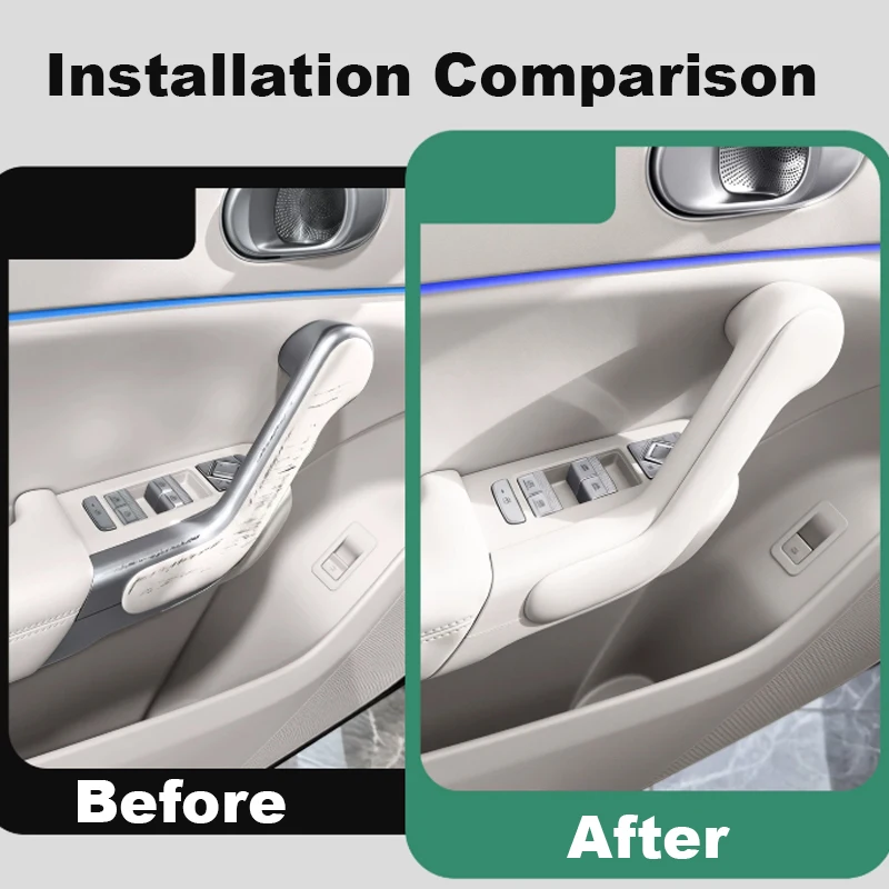 For BYD ATTO 3 EVO Yuan Plus 2026 2027 Car Door Handle Protection Cover with Interior Door Armrest Decorative Patch Accessories