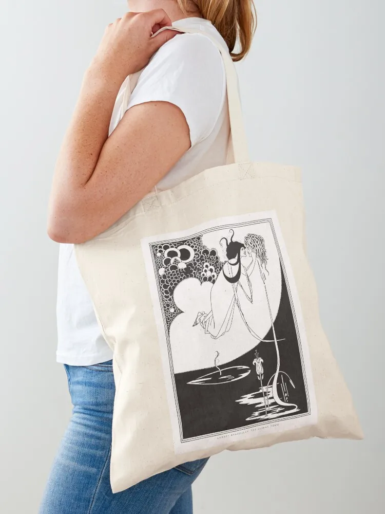 

High Res Aubrey Beardsley The Climax 1893 on White Tote Bag university shopper bag Shopper bag Handbags women Canvas