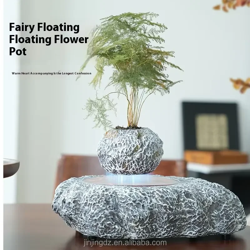 Concrete Creative Bonsai Magnetic Levitation Floating Flower Pots Bonsai Pot and Planters Resin Succulent Flower Pots