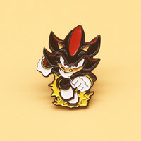 Sonic Cartoon Figure Shadow Anime Peripheral Metal Brooch Pin Bag Clothes Badge Decoration Accessories Cute Children Toys Gift
