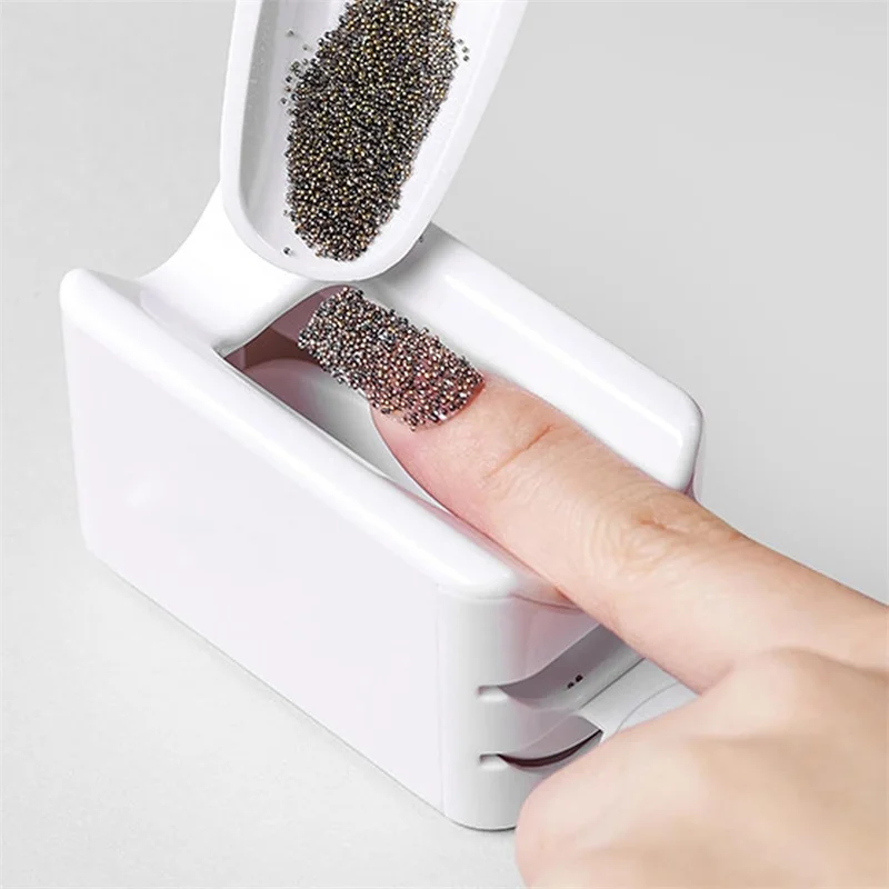 Dip Powder Recycling Tray Nail Glitter Powder Recycling Box Double Layer Magic Mirror Powder Storage Case Manicure Accessories