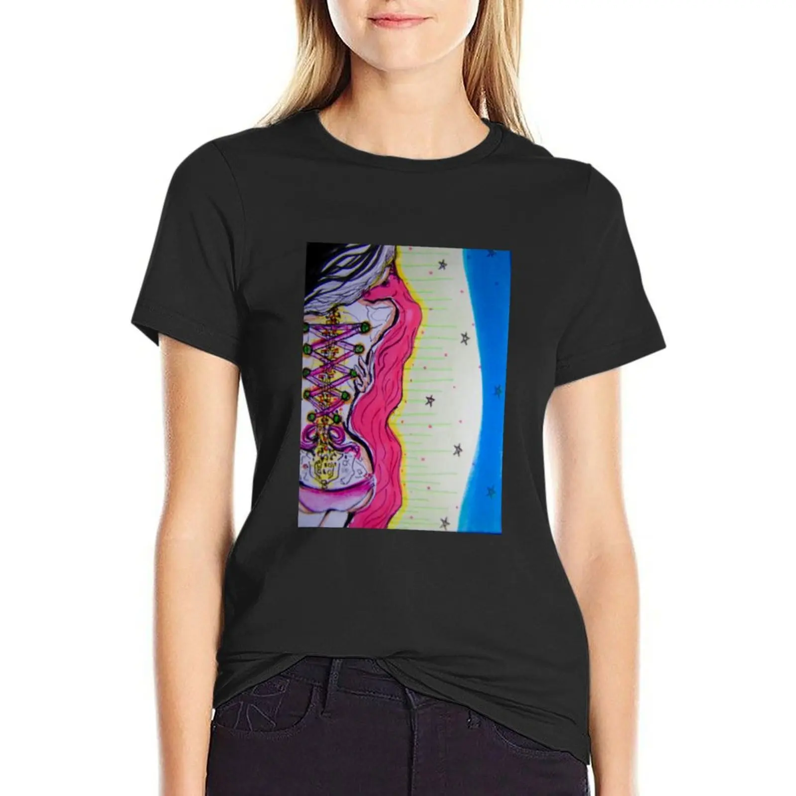 MS Hug T-Shirt vintage clothes tops Blouse graphics Woman clothes