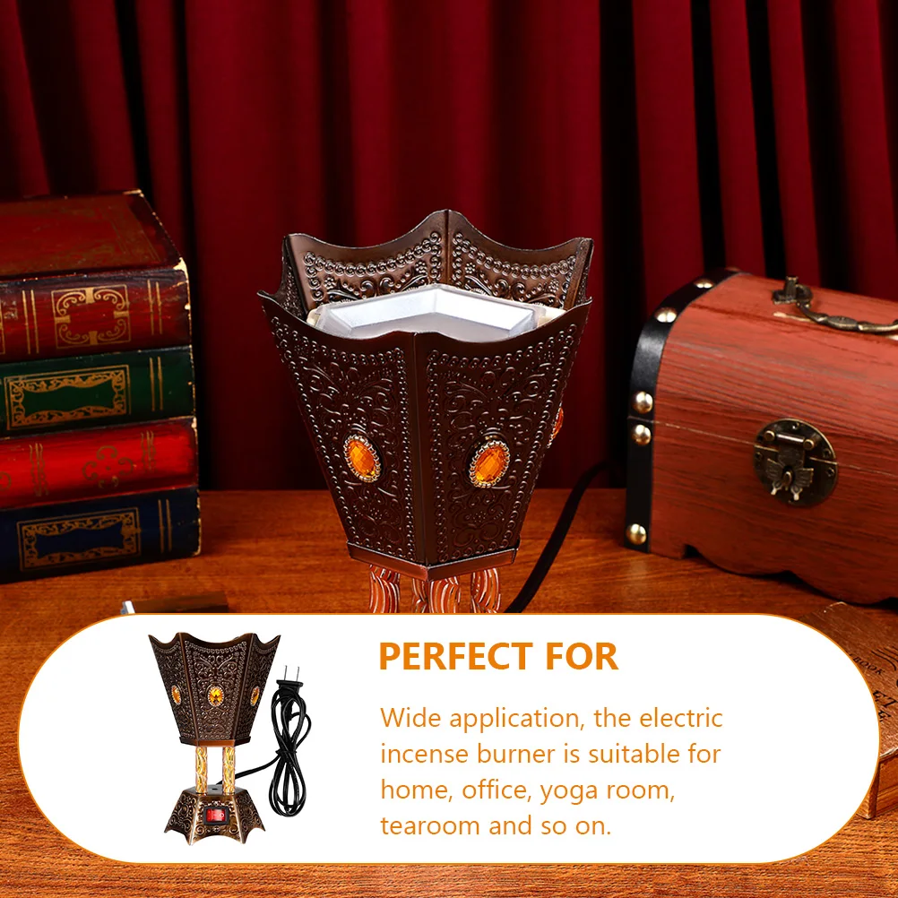 

Burner Electric Plug in Censer Flame Humidifier Bakhoor Insence for Home Vintage Decor
