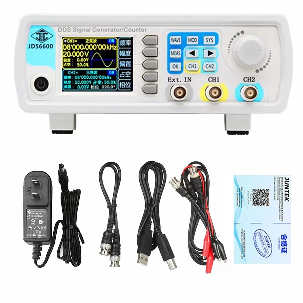 JDS6600 fully CNC DDS dual channel function arbitrary wave signal source generator frequency counter engineering