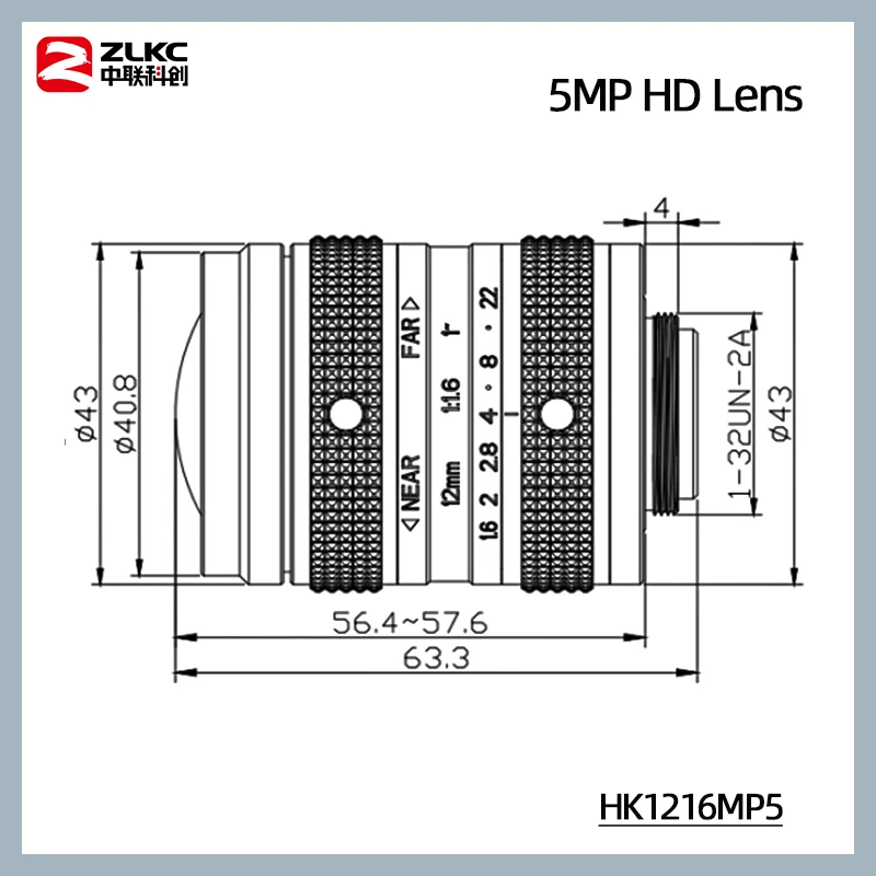 HD 5.0Megapixel FA 1 Inch 12 mm Low Distortion Manual Iris C Mount Industrial for Surveillance And Machine Vision F1.6 Lens 5MP