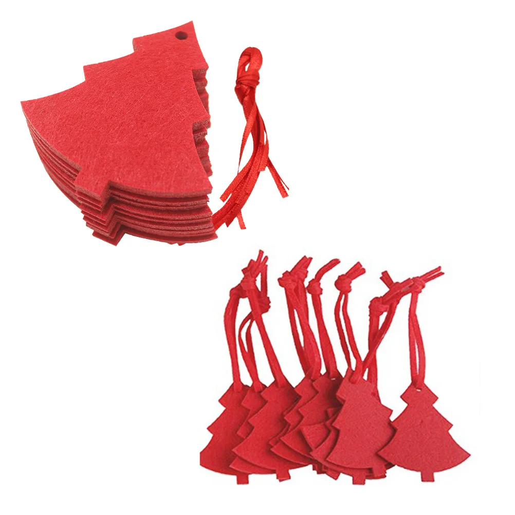 

10 Pcs Christmas Tree Pendant Decor Hanging Ornament DIY Decoration Felt Slices