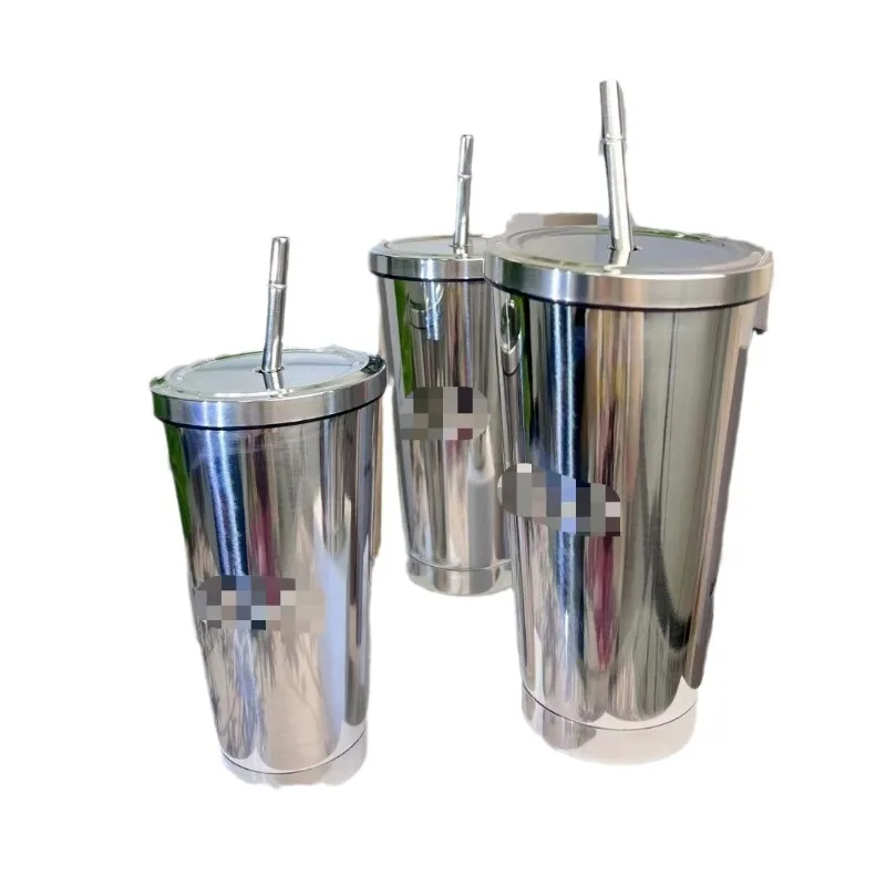 

500Ml stainless steel straw cup vacuum drinking water coffee cup 304